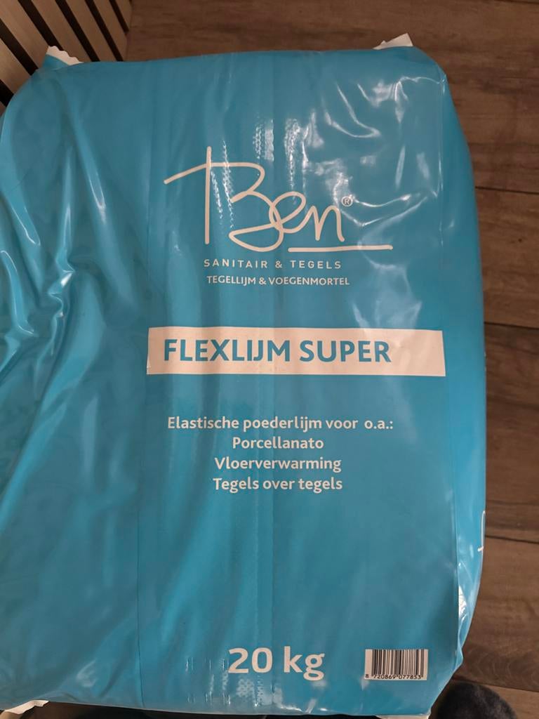 3x Ben Flexlijm Super 20kg - Elastische Tegellijm, Ophalen, Overige typen, Nieuw, Minder dan 20 cm