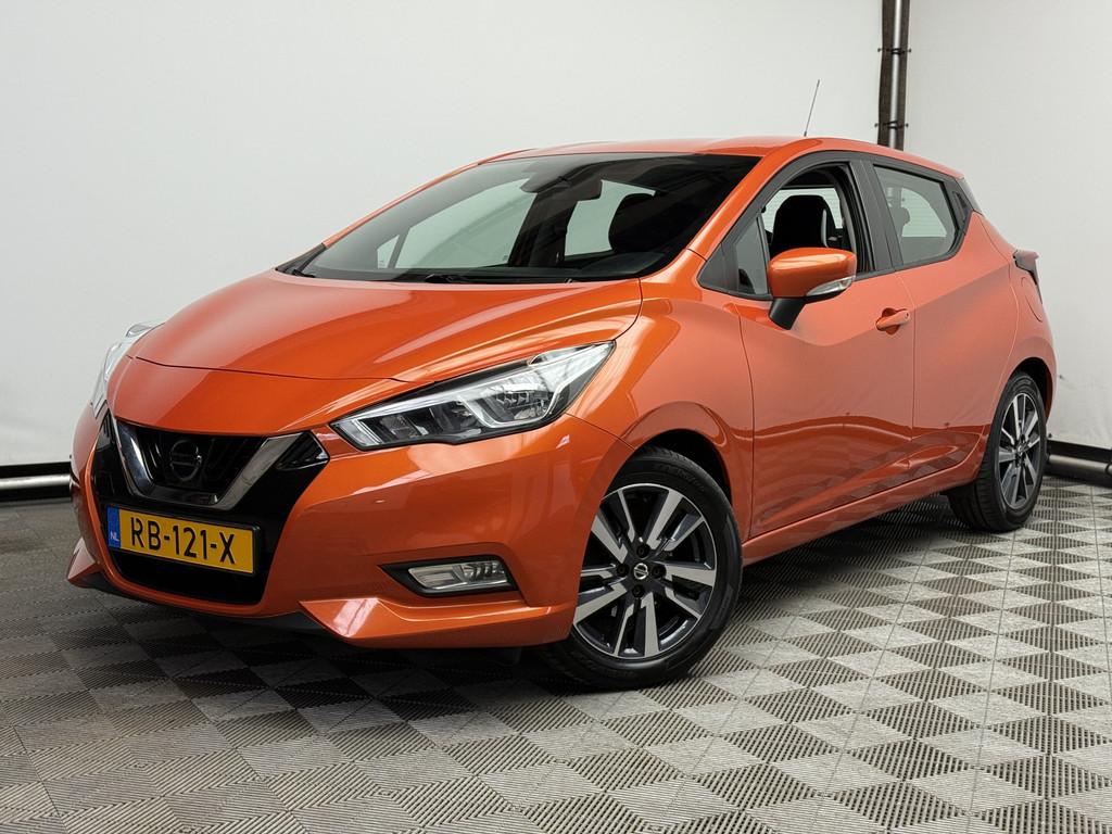 Nissan Micra 1.0L Acenta Zeer Compleet (bj 2017), Gebruikt, Overige kleuren, Met garantie (alle), Leder en Stof