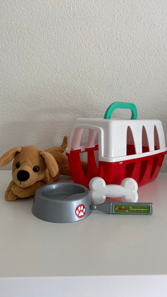 Speelset hondje met bench en toebehoren, Ophalen of Verzenden, Gebruikt, Jongen of Meisje