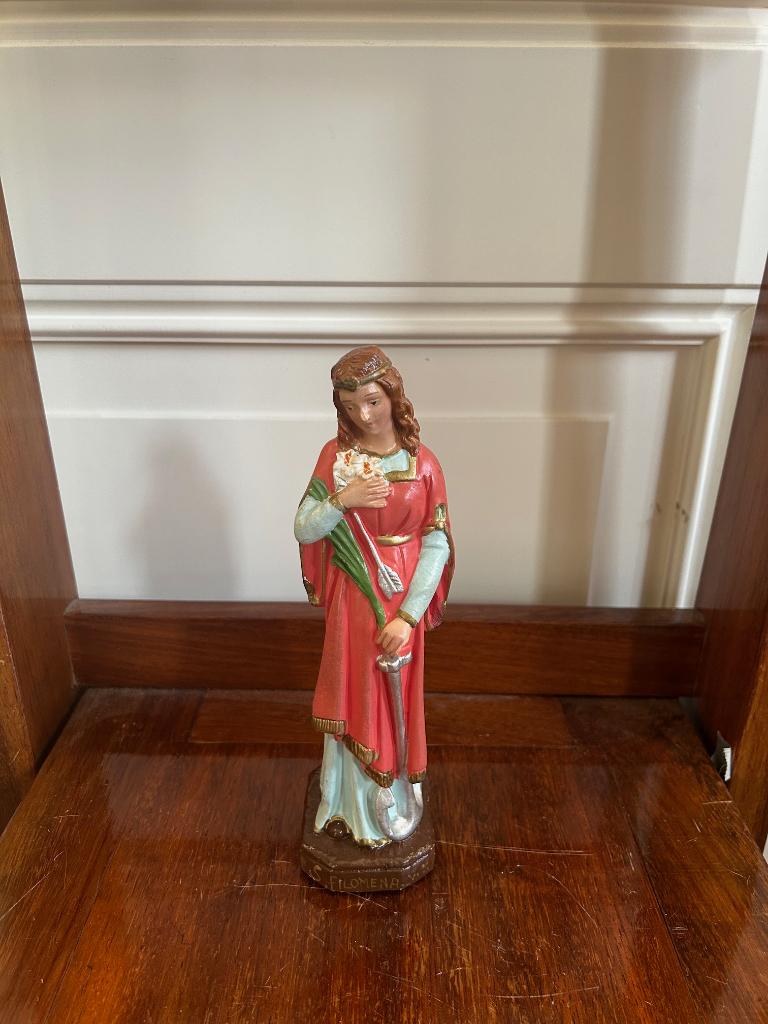 Oud beeldje van gips van de heilige Philomena / Filomena, Ophalen of Verzenden