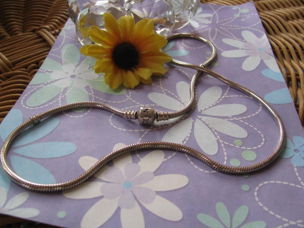 Pandora ketting * 'n MOOIE & ECHT & EXTRA LANG * 50 cm *, Ophalen of Verzenden, Zo goed als nieuw, Zilver, Zilver