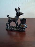 Vintage hertje met vaasje - decoratief beeldje, Ophalen of Verzenden