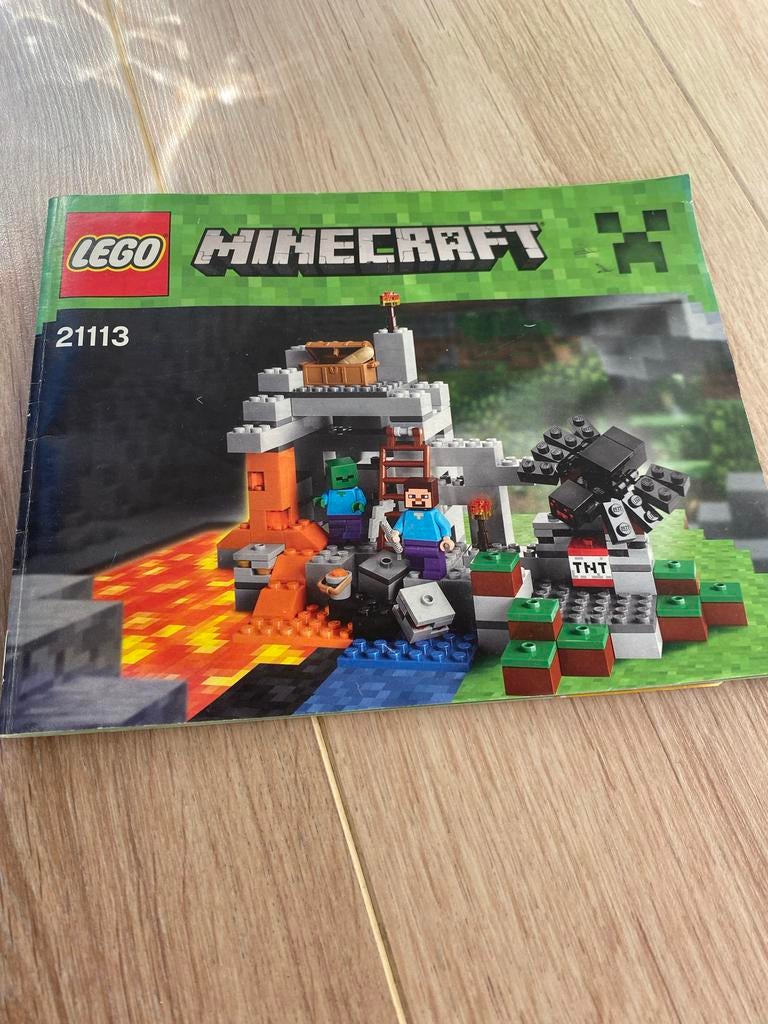 Lego Minecraft 21113 De Grot - Complete set met instructies, Ophalen, Gebruikt, Minecraft, Lego