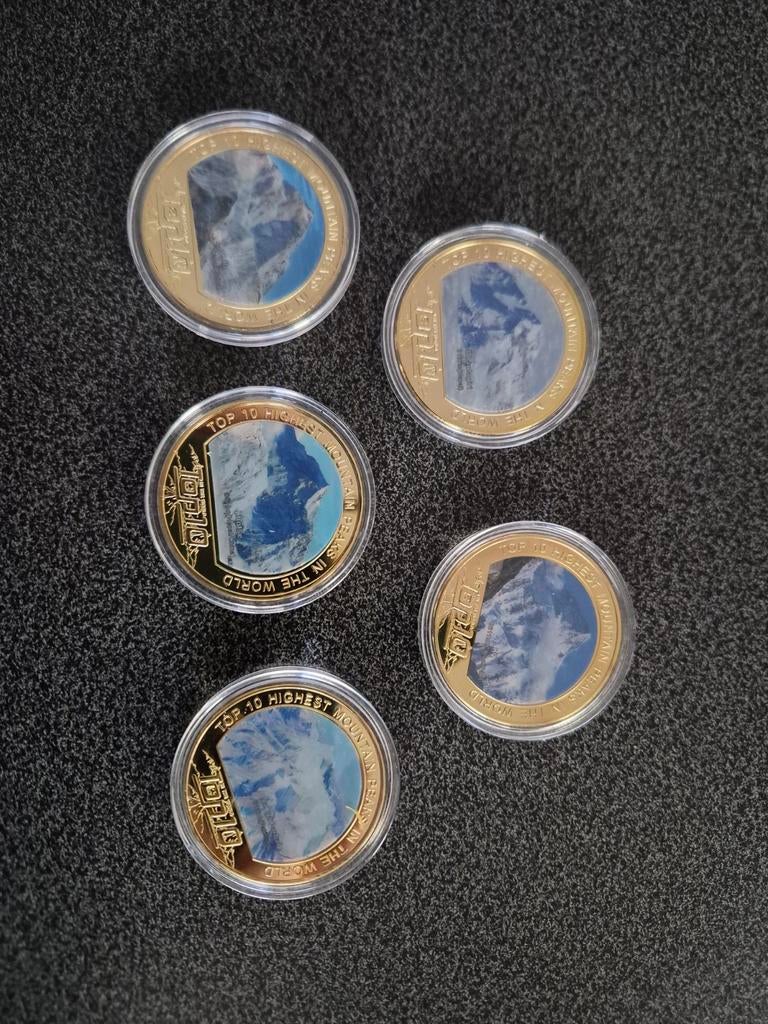 Set van 5 'Top 10 Highest Mountains in the World' munten, Postzegels en Munten, Munten | Nederland, Ophalen of Verzenden, Koningin Beatrix