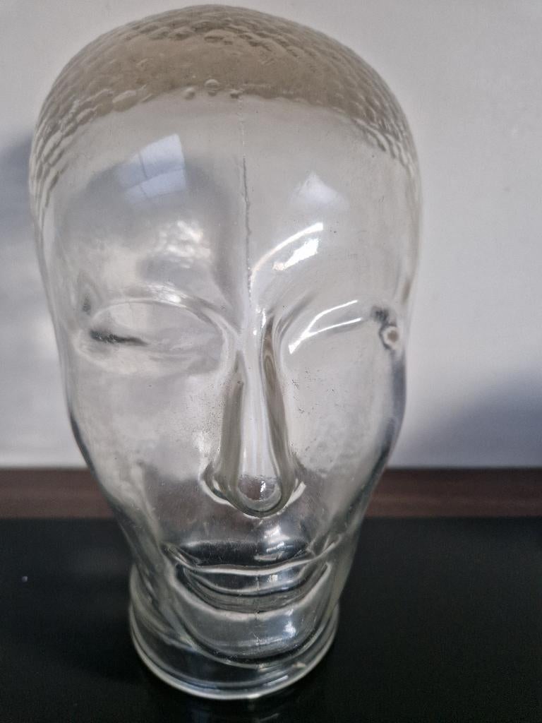Retro / Vintage glazen (koptelefoon) kop / hoofd, jaren 70, Ophalen of Verzenden, Huis en Inrichting