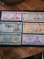 Set van 6 Iraakse Dinar bankbiljetten met Saddam Hoessein, Ophalen of Verzenden, Overige landen, Setje