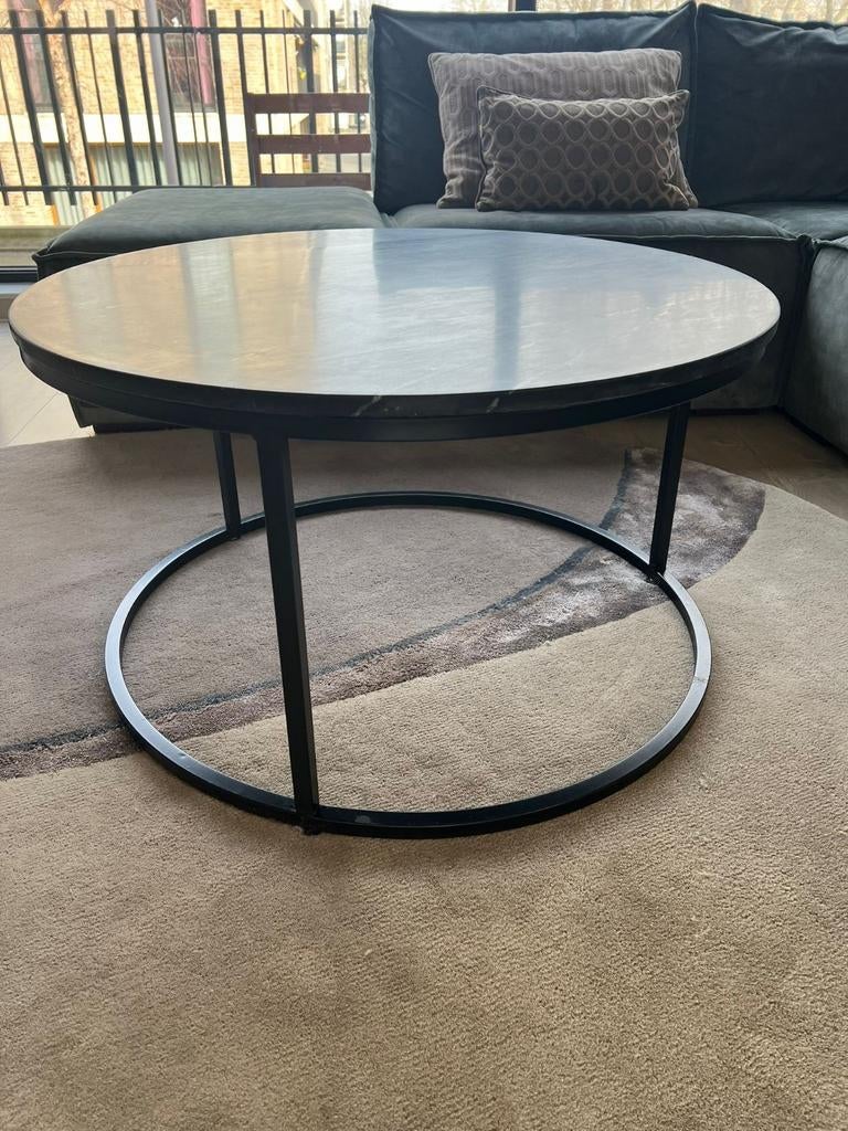 Marmeren salontafel - Rond - Ø 80 cm, Huis en Inrichting, Tafels | Salontafels, Ophalen, Overige materialen, Gebruikt, 50 tot 100 cm