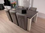 Eettafel met stoelen - Eettafel - 6 Eetkamerstoelen, Ophalen, Gebruikt, Rechthoekig, 50 tot 100 cm