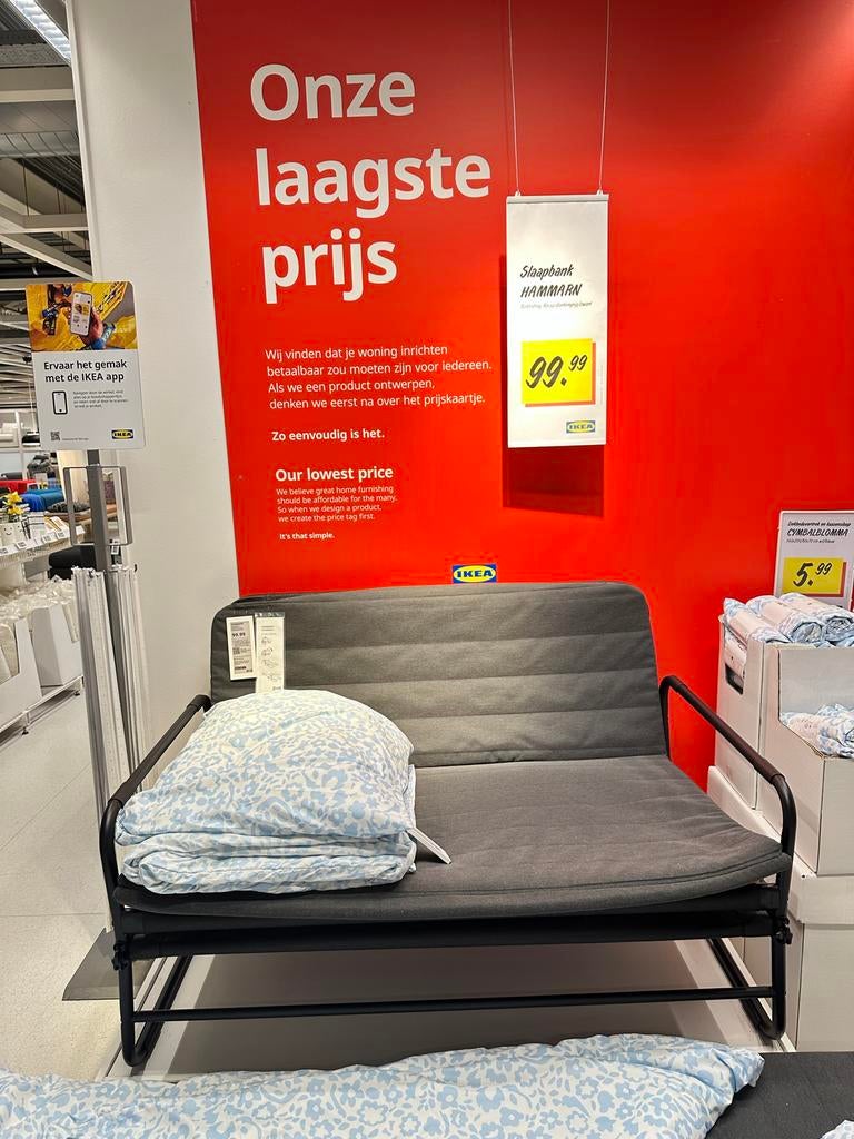 IKEA HAMMARN slaapbank, Ophalen, Tweepersoons, Zo goed als nieuw, 120 cm