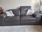 Comfortabele 2,5-zits bank Zita - Grijs leer, Huis en Inrichting, Banken | Bankstellen, Ophalen, Gebruikt, Driepersoons, Rechte bank