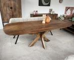 Magazijn Leegverkoop Eettafel deens ovaal massief mangohout, Nieuw, Ophalen of Verzenden, Info@wkhome.nl, Argonweg 20 Amersfoort