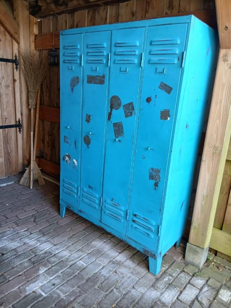 Vintage industriele lockerkast, Ophalen, Gebruikt