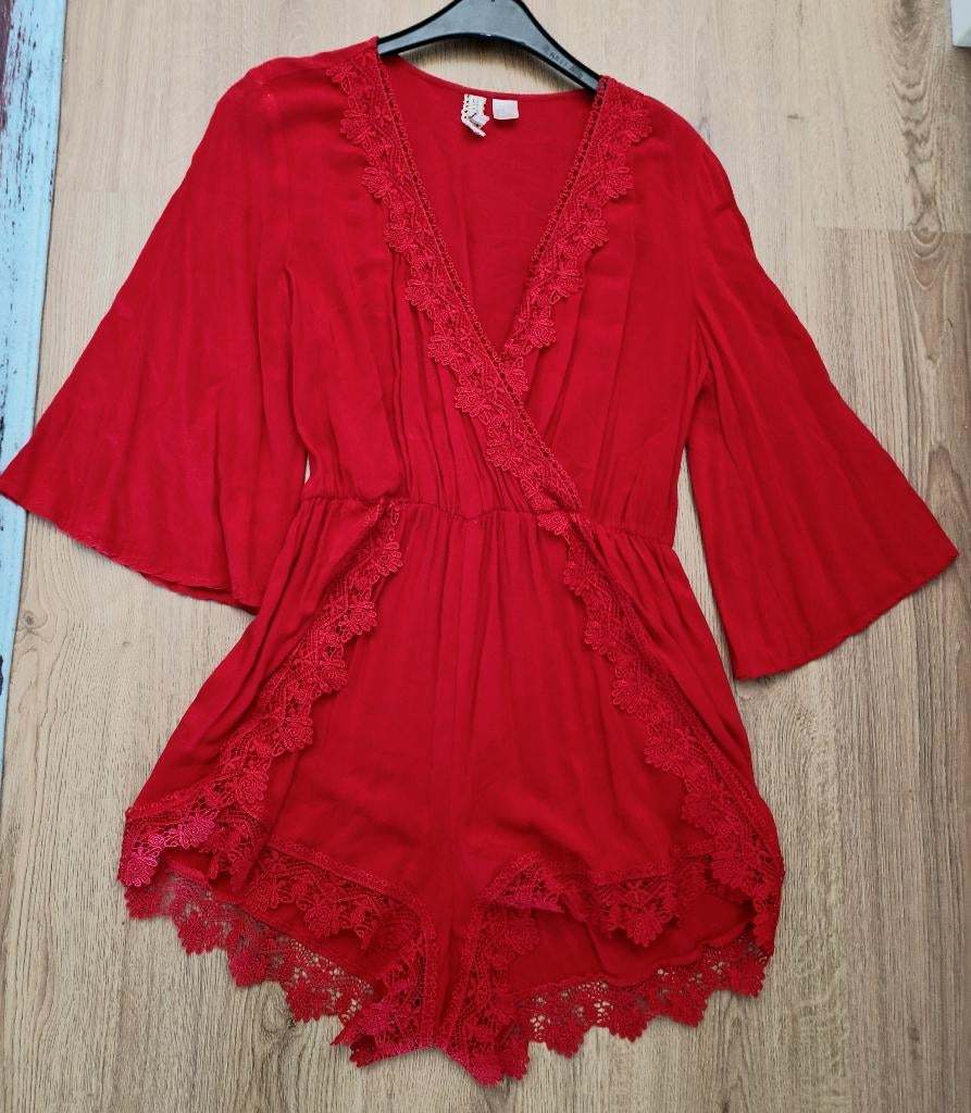 Rode H&M jumpsuit maat 38 *a, Kleding | Dames, Jumpsuits, Maat 38/40 (M), H&M, Ophalen of Verzenden, Gedragen