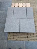 21m2 Terrastegels Olivian Black 50x50 cm gevlamd geborsteld, Ophalen, Gebruikt, Keramiek, 10 m² of meer