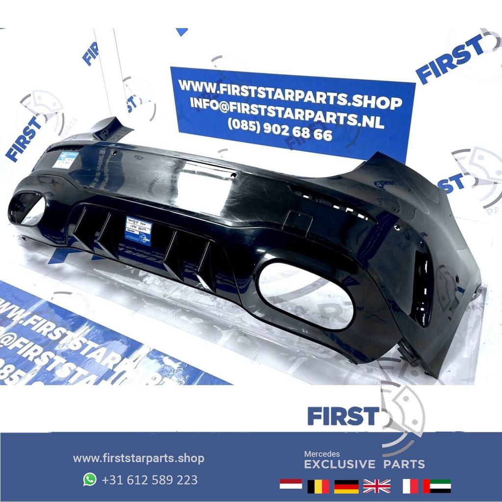 W177 A45s BUMPER A KLASSE 2024 A45 S AMG ACHTERBUMPER ZWART/, Gebruikt, -, Ophalen of Verzenden, Achter