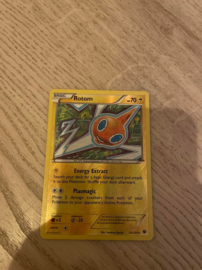 Pokémon kaart Rotom, Ophalen of Verzenden, Gebruikt, Losse kaart, Foil