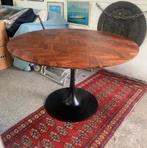 Tafel vintage ronde houten tulpvoet eettafel knoll stijl, Ophalen of Verzenden