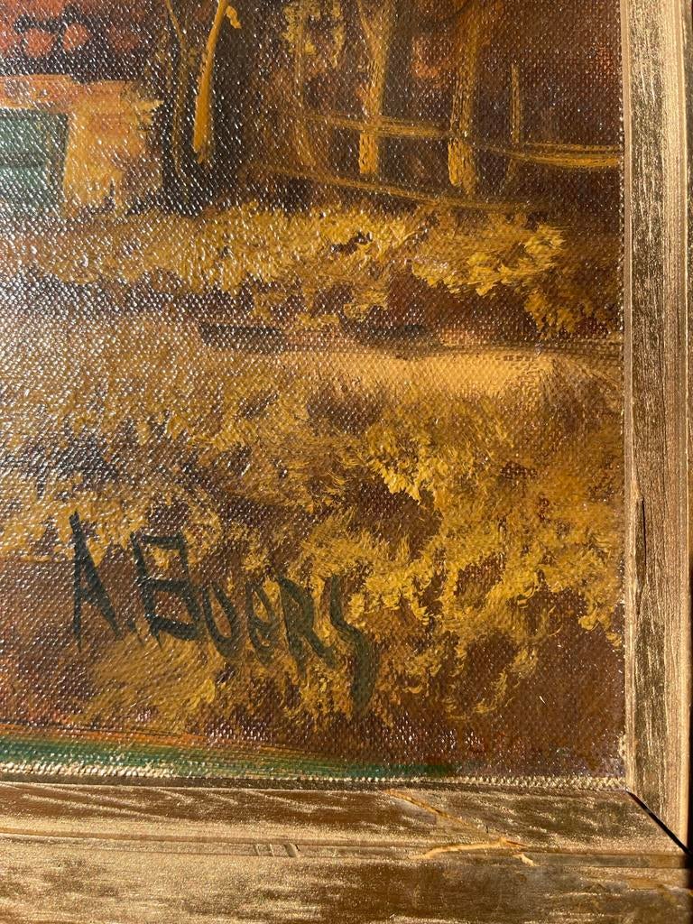 Schilderij met Hollands landschap en molen, Ophalen of Verzenden