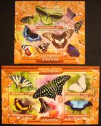 - 730 - 2 Blokken met Vlinders uit Australië., Verzenden, Gestempeld, Dier of Natuur