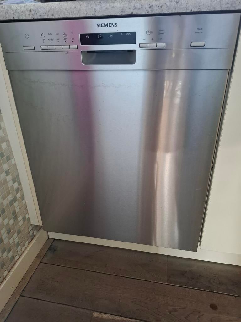 Siemens rvs vaatwasser onderbouw iq300, Ophalen, Gebruikt, Tussenbouw, Eco programma