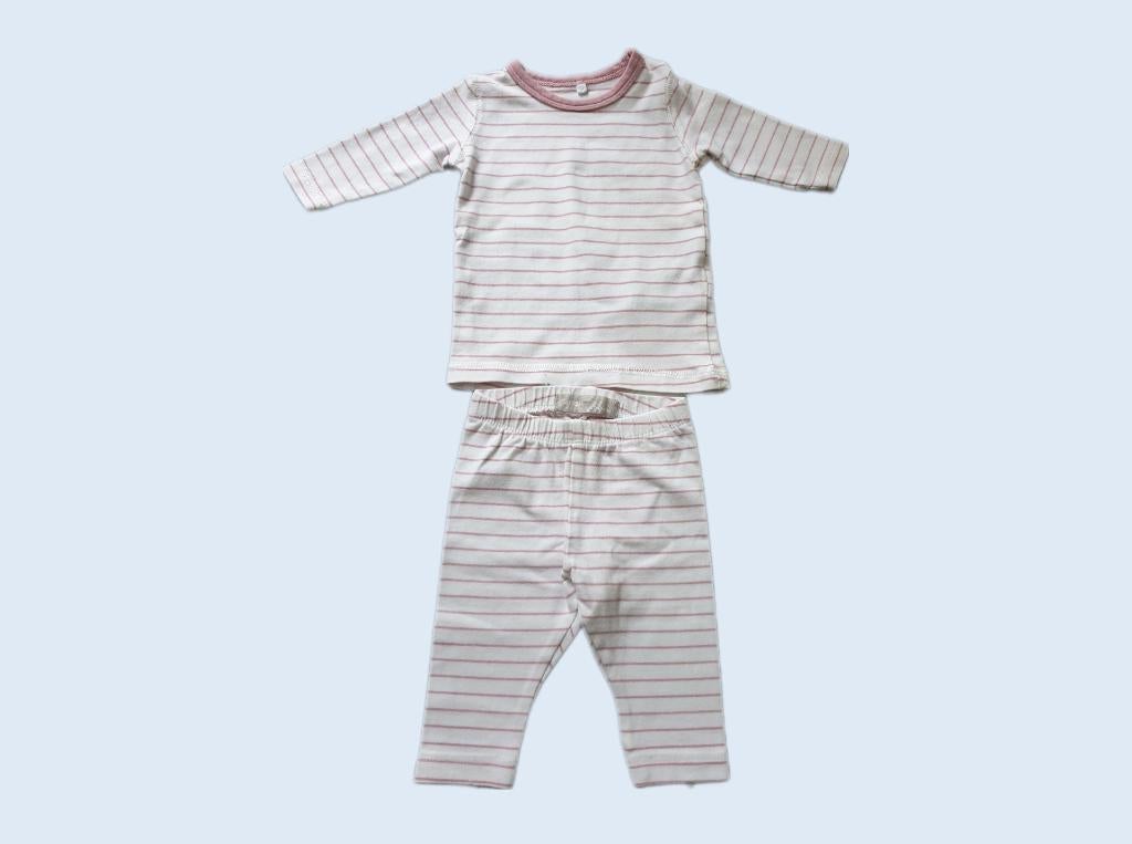 NAME IT wit setje met roze strepen maat 56 ~ TH2092, Kinderen en Baby's, Babykleding | Maat 56, Meisje, Ophalen of Verzenden, Zo goed als nieuw