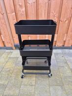 RÅSKOG zwarte roltafel bijzettafel keukentrolly, Huis en Inrichting, Ophalen, Minder dan 55 cm, Metaal of Aluminium, Zo goed als nieuw