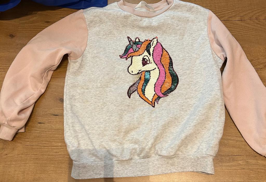 Hoodie meisje met unicorn, Kinderen en Baby's, Kinderkleding | Maat 140, Ophalen of Verzenden, Zo goed als nieuw, Meisje, Trui of Vest