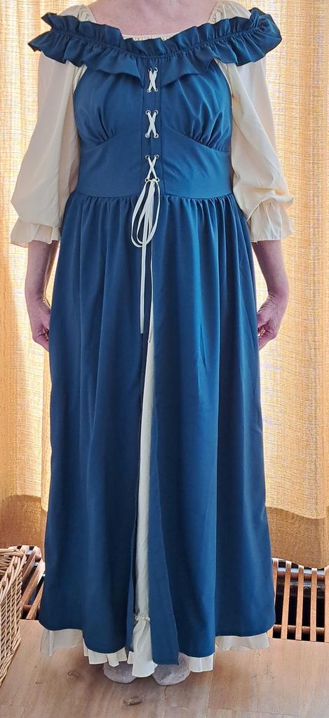 Middeleeuwse jurk maat L, Overige typen, Blauw, Maat 42/44 (L), Ophalen of Verzenden