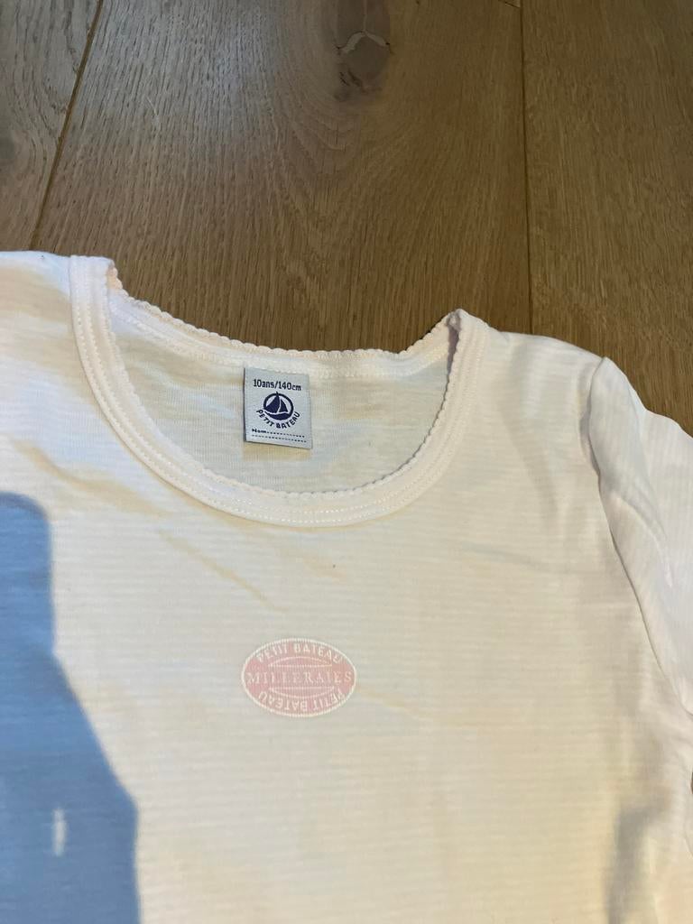 Licht roze streepjes shirt petit bateau, Kinderen en Baby's, Kinderkleding | Maat 140, Ophalen, Zo goed als nieuw, Meisje, Shirt of Longsleeve