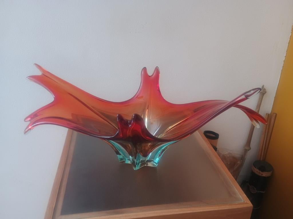 Grote glazen Murano stijl fruitschaal, Antiek en Kunst, Kunst | Designobjecten, Ophalen of Verzenden