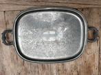Sierlijk Antiek bewerkt metalen Dienblad, Ophalen of Verzenden