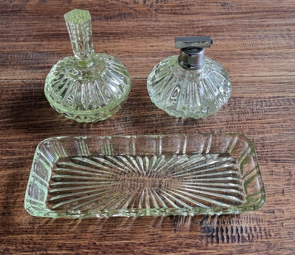 Lichtgroen kaptafelset boudoir set, Ophalen of Verzenden