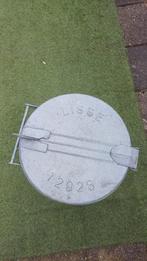 Zinken afval emmer, Ophalen, Gebruikt, Zink, Met deksel