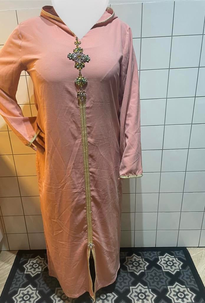 Eid: Roze djelleba/marokkaanse jurk maat S t/m XL, Overige typen, Maat 46/48 (XL) of groter, Ophalen of Verzenden, Zo goed als nieuw