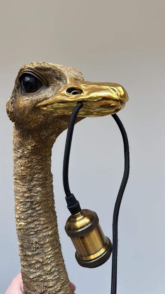 Franz josef Struisvogel Lamp - Goudkleurig 68 cm wandlamp, Ophalen of Verzenden, Zo goed als nieuw