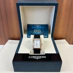 Longines Tank Horloge Quartz 18k, Leer, Zo goed als nieuw, Goud, Ophalen
