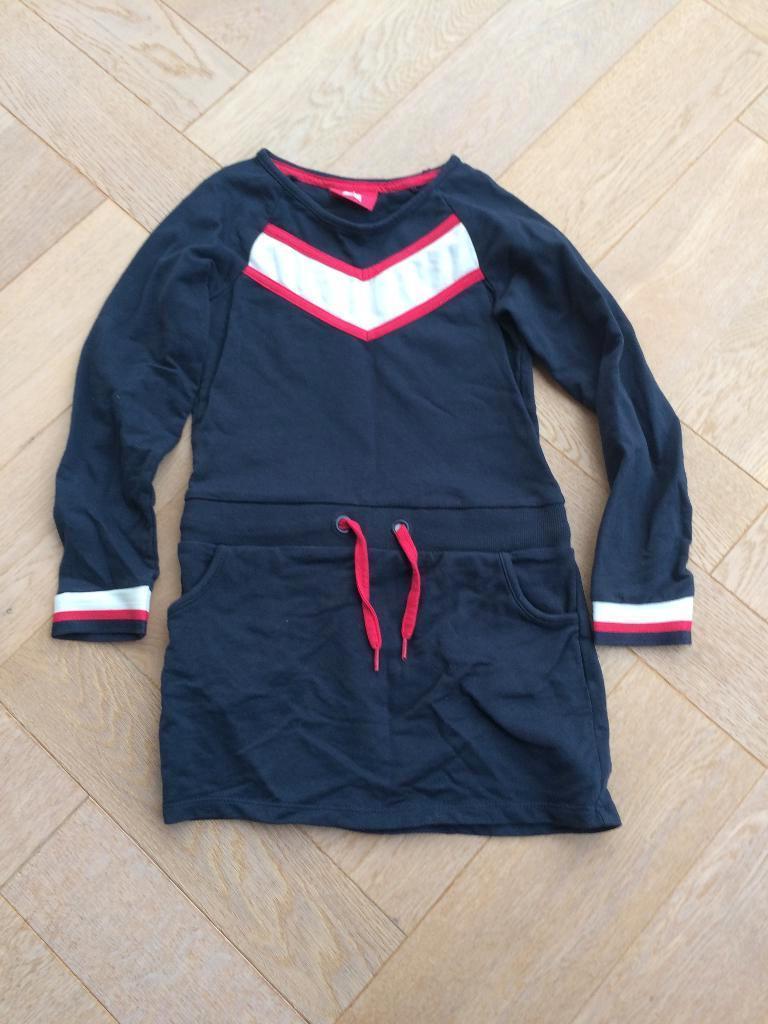 ZGAN donkerblauw jurkje met fuchsia/witte accent 116/122, Kinderen en Baby's, Kinderkleding | Maat 116, Ophalen of Verzenden, Zo goed als nieuw