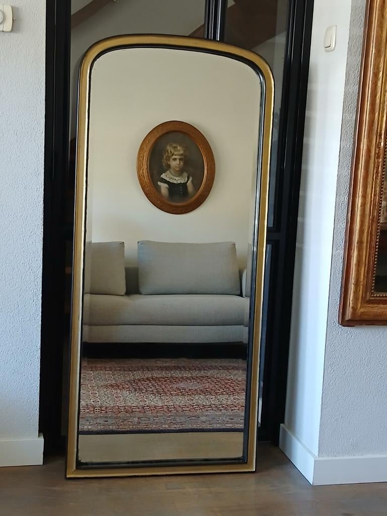 Mooie Antieke Franse Louis Philippe Spiegel, Antiek en Kunst, Ophalen, Rechthoekig, 50 tot 100 cm
