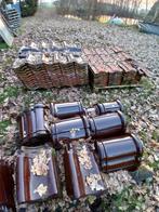 Geglazuurde dakpannen, nokvorsten, randpannen bruin/rood, Ophalen, 10 tot 15 m², Steen of Klei, Dakpannen