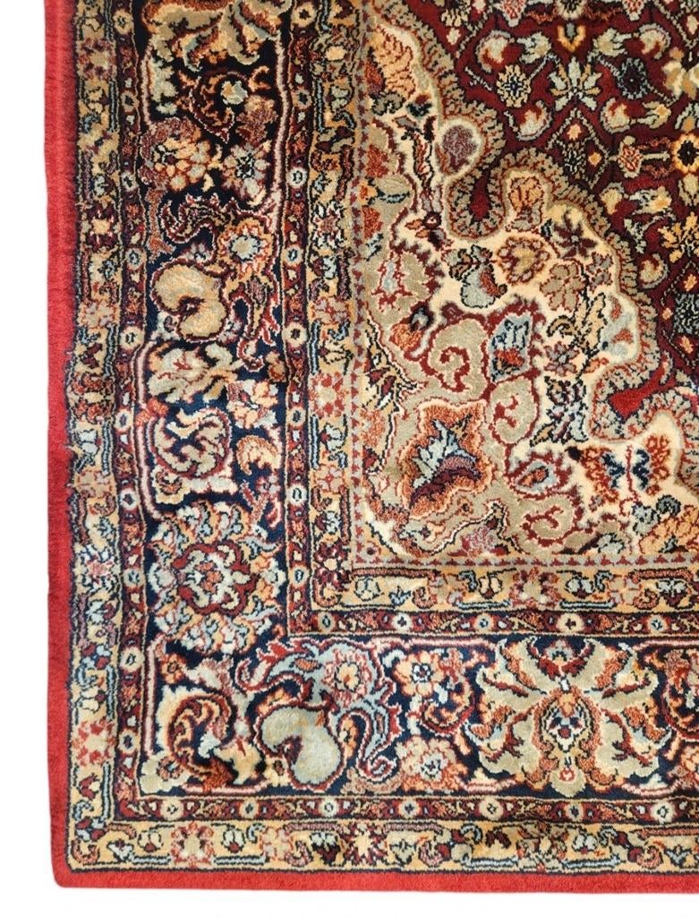 Vintage oosters wol Bidjar vloerkleed medallion 198x304cm, Crème, Gebruikt, 150 tot 200 cm, 200 cm of meer