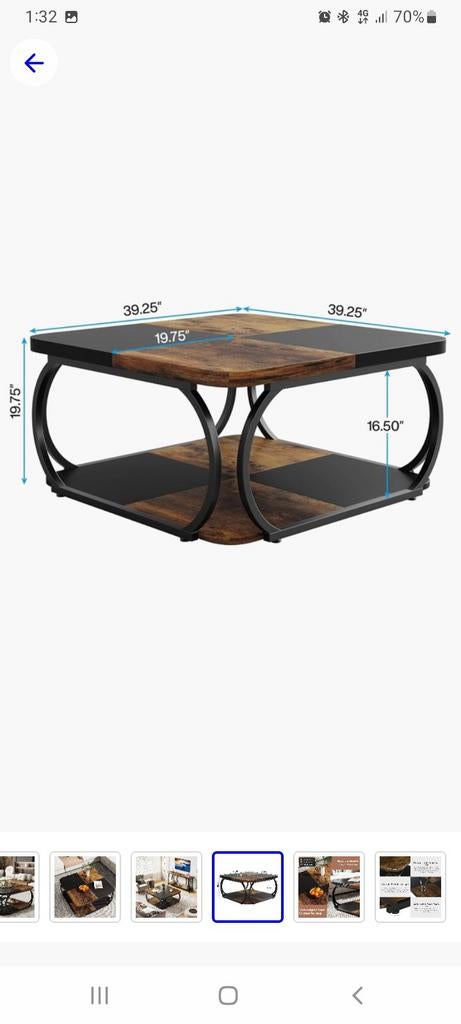 Salontafel vierkant, Ophalen of Verzenden, Nieuw