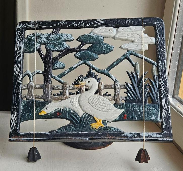 Antieke Gietijzeren Kookboekstandaard met Ganzen, Antiek en Kunst, Antiek | Woonaccessoires, Ophalen of Verzenden