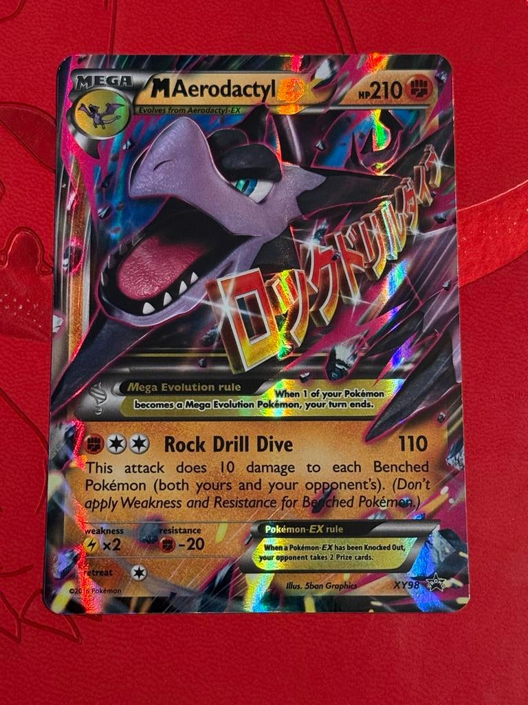 Mega Aerodactyl XY98 Promo Foil - EXCELLENT, Hobby en Vrije tijd, Verzamelkaartspellen | Pokémon, Ophalen of Verzenden, Zo goed als nieuw