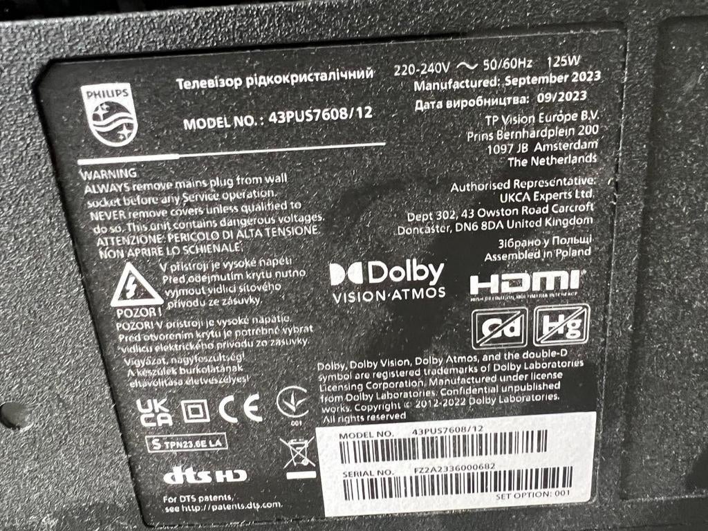 Philips 43PUS7608/12 4K UHD Smart TV - Zo goed als nieuw, Philips, LED, 50 Hz, Ophalen of Verzenden