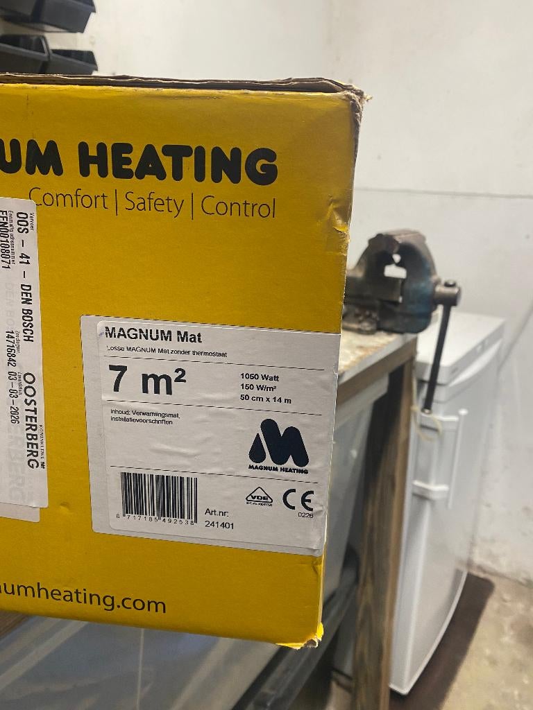 Magnum elektische vloerverwarming 7m2, Ophalen, Minder dan 30 cm, Overige typen, Nieuw