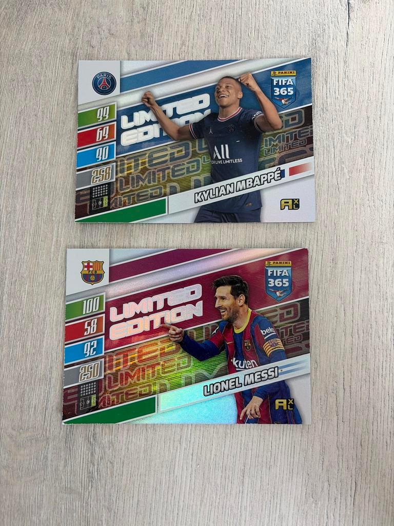 FIFA 365 Limited Edition Messi en Mbappé kaarten, Ophalen of Verzenden, Zo goed als nieuw, Meerdere kaarten, Foil
