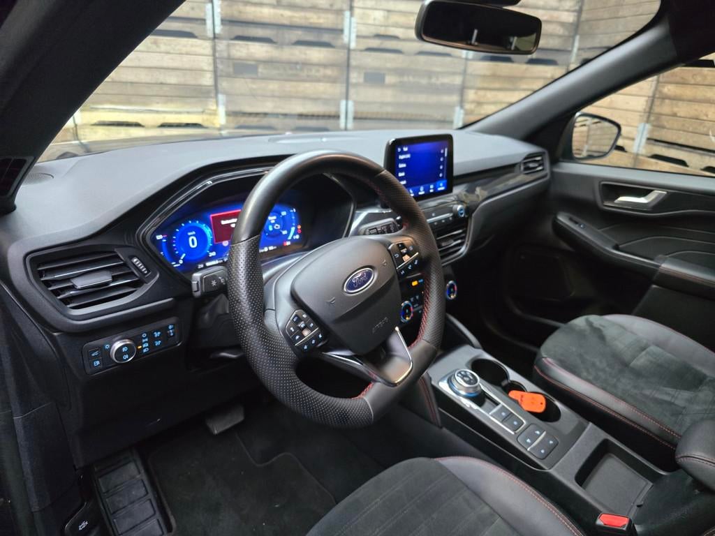 Ford Kuga 2.5 PHEV ST-Line Trekhaak Winterpack LED Navi Crui, Auto's, Ford, Adaptive Cruise Control, Gebruikt, Zwart, Leder en Stof