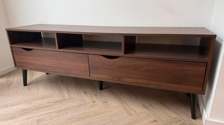 TV cabinet (Walnut look), Huis en Inrichting, Kasten | Televisiemeubels, Gebruikt, Minder dan 100 cm, 25 tot 50 cm, Ophalen