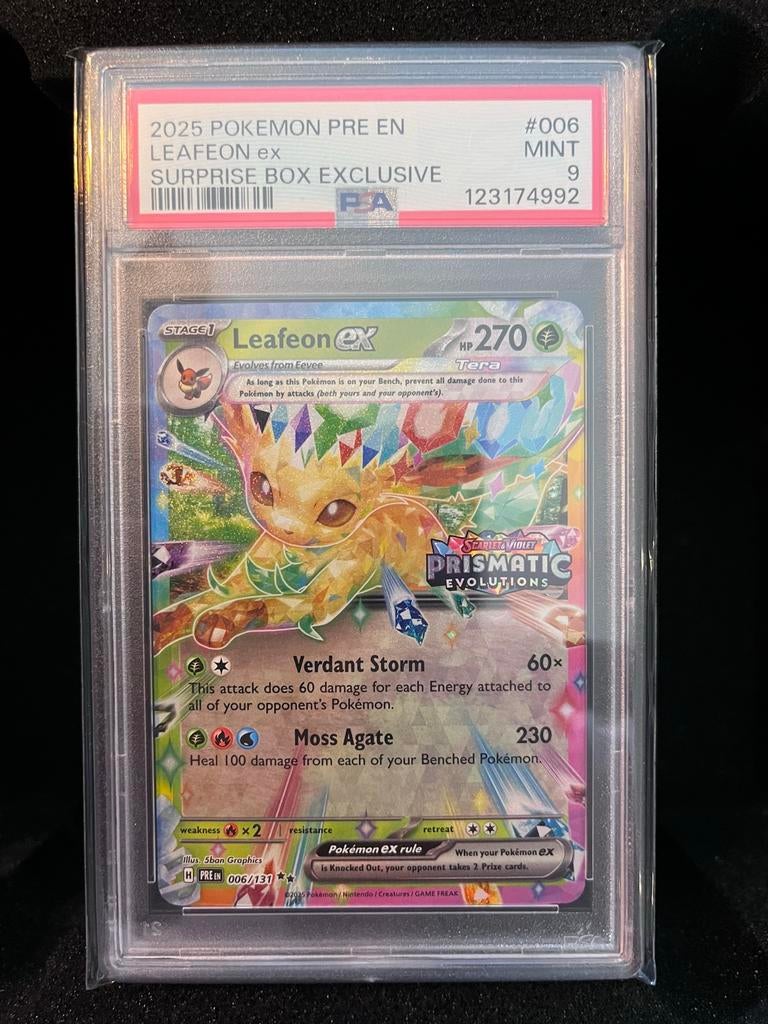 Leafeon ex 006/131 PSA 9 Pokémon kaart, Ophalen of Verzenden, Nieuw, Losse kaart, Foil