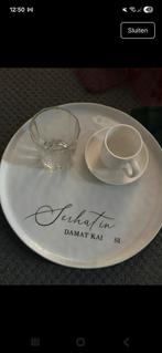 Dienblad damat kahvesi plateau aansnijset stickers, Ophalen of Verzenden, Gebruikt, Rond, Overige materialen
